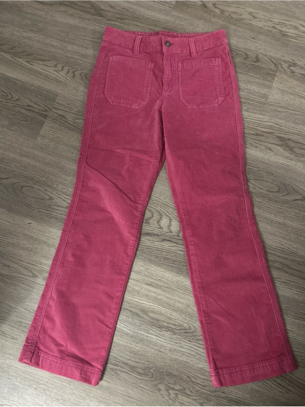 Free People Straight Leg Pants in Raspberry Pink